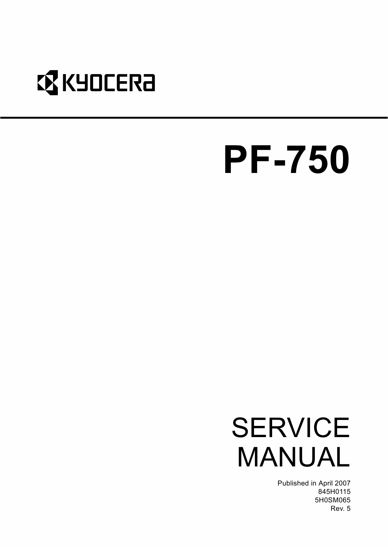 KYOCERA Options Paper-Feeder-PF-750 KM-C2525E C3225E C3232E C4035E Service Manual-1